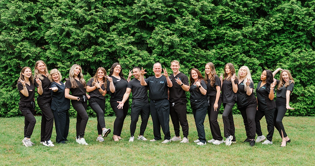The ProGrin greenville dental team having fun together