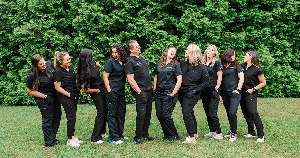 The ProGrin simpsonville dental team having fun together