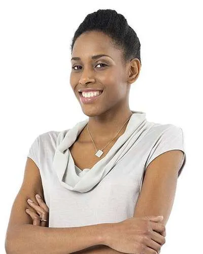 woman crossed-armed and smiling