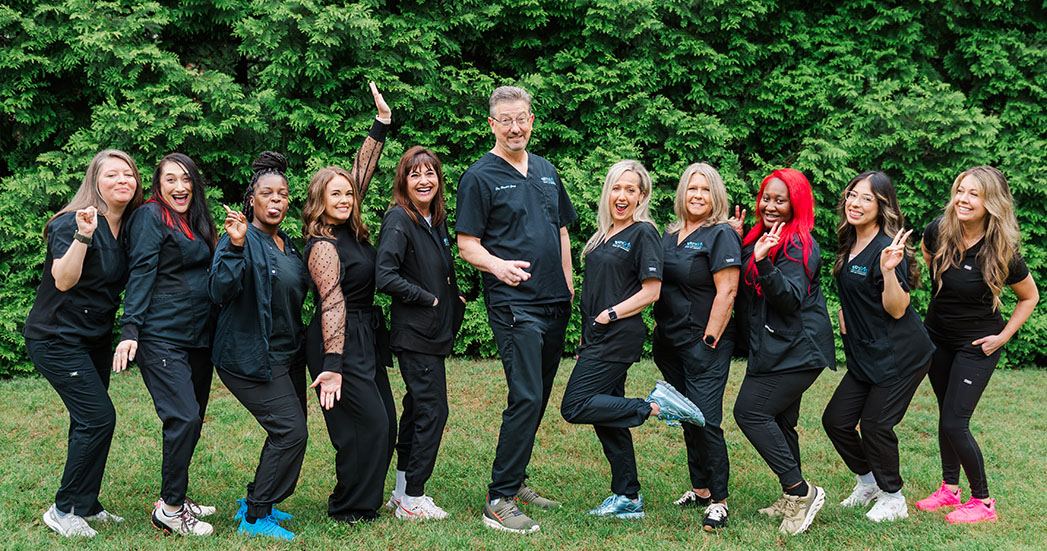 The ProGrin North Greer dental team having fun together